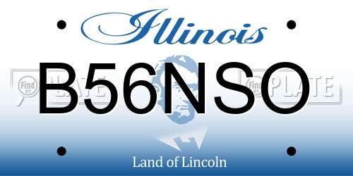 B56NSO Illinois License Plate