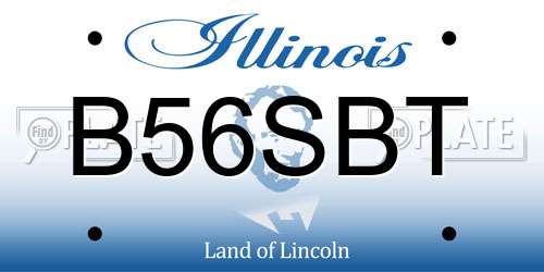 B56SBT Illinois License Plate