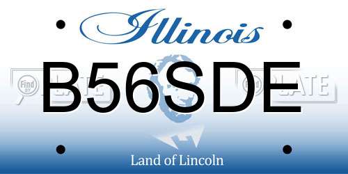 B56SDE Illinois License Plate