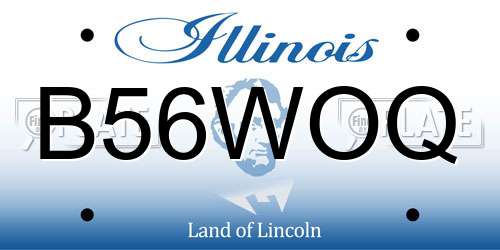 B56WOQ Illinois License Plate