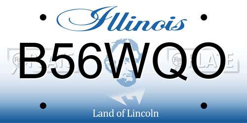 B56WQO Illinois License Plate
