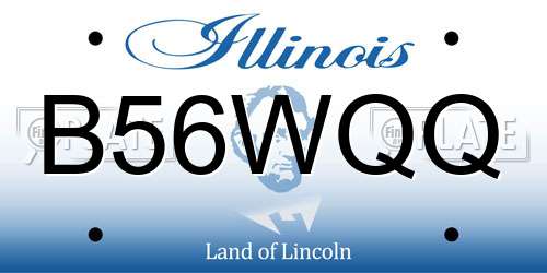 B56WQQ Illinois License Plate
