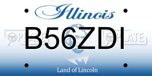 B56ZDI Illinois License Plate