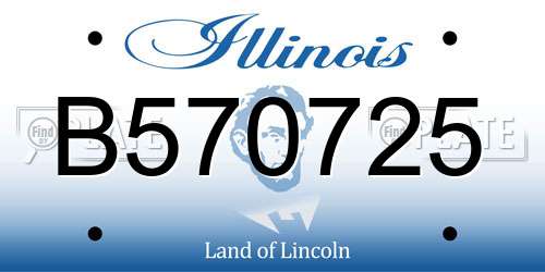 B570725 Illinois License Plate