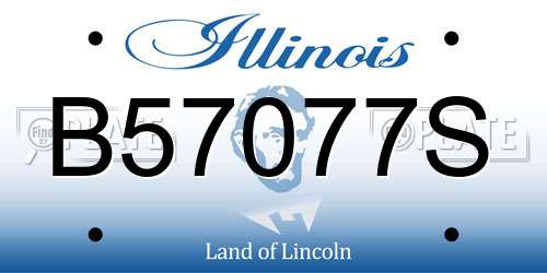 B57077S Illinois License Plate