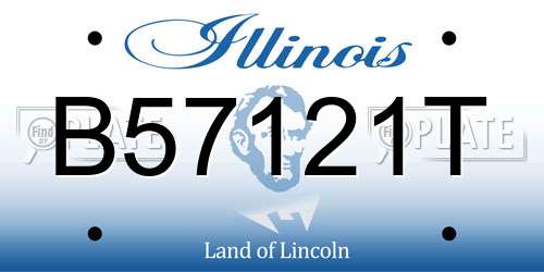 B57121T Illinois License Plate