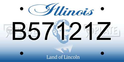 B57121Z Illinois License Plate