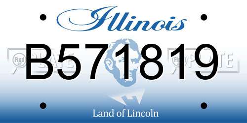 B571819 Illinois License Plate