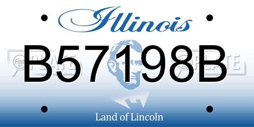 B57198B Illinois License Plate