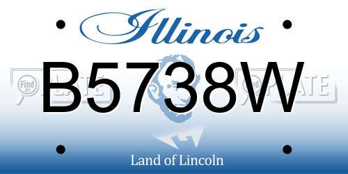 B5738W Illinois License Plate