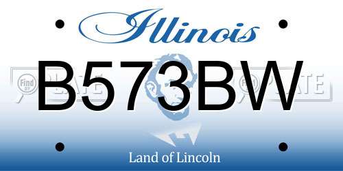 B573BW Illinois License Plate