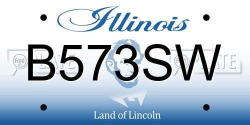 B573SW Illinois License Plate