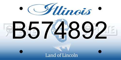 B574892 Illinois License Plate