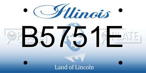 B5751E Illinois License Plate