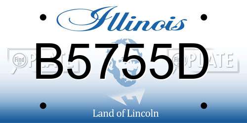 B5755D Illinois License Plate