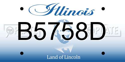 B5758D Illinois License Plate