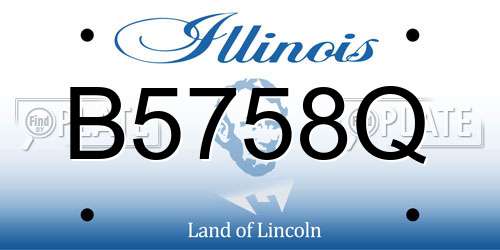 B5758Q Illinois License Plate