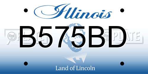 B575BD Illinois License Plate
