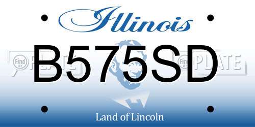 B575SD Illinois License Plate