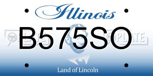 B575SO Illinois License Plate