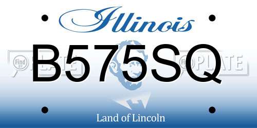 B575SQ Illinois License Plate