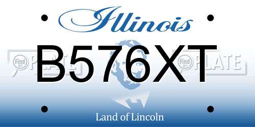 B576XT Illinois License Plate