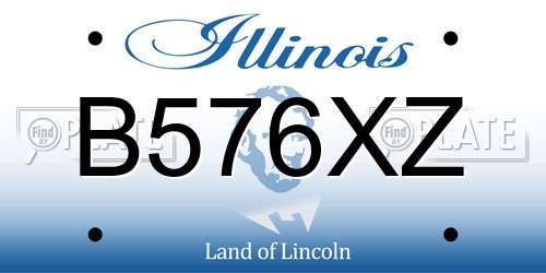 B576XZ Illinois License Plate