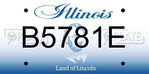 B5781E Illinois License Plate
