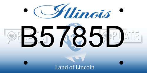B5785D Illinois License Plate