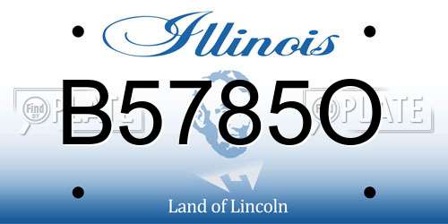 B5785O Illinois License Plate