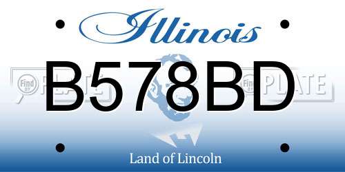 B578BD Illinois License Plate