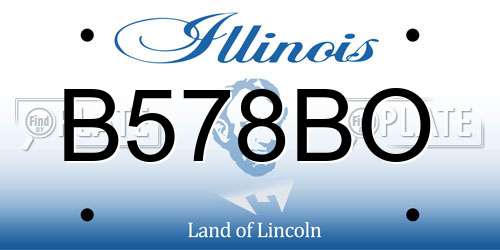 B578BO Illinois License Plate