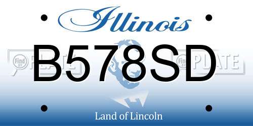 B578SD Illinois License Plate