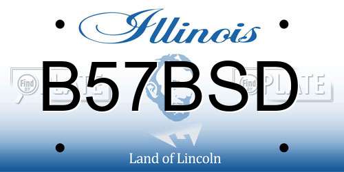 B57BSD Illinois License Plate