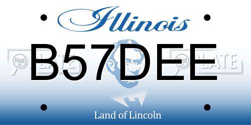 B57DEE Illinois License Plate