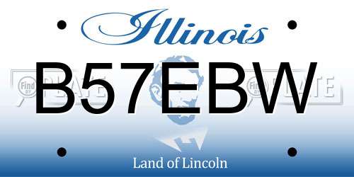 B57EBW Illinois License Plate