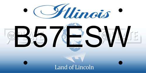 B57ESW Illinois License Plate