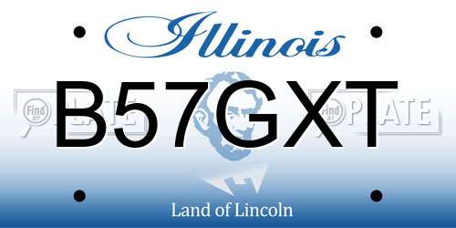 B57GXT Illinois License Plate