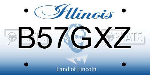 B57GXZ Illinois License Plate
