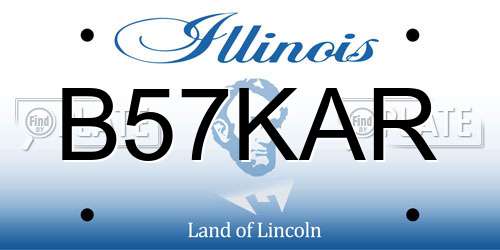 B57KAR Illinois License Plate