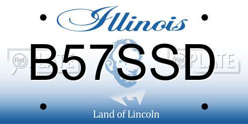 B57SSD Illinois License Plate