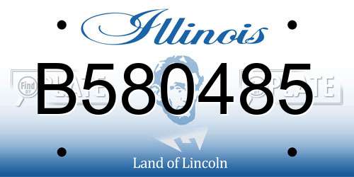 B580485 Illinois License Plate