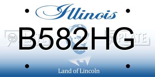 B582HG Illinois License Plate
