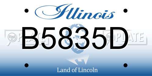 B5835D Illinois License Plate