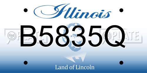 B5835Q Illinois License Plate