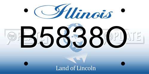 B5838O Illinois License Plate