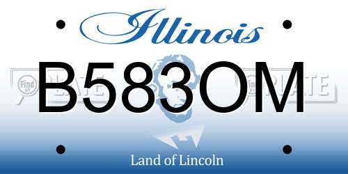 B583OM Illinois License Plate