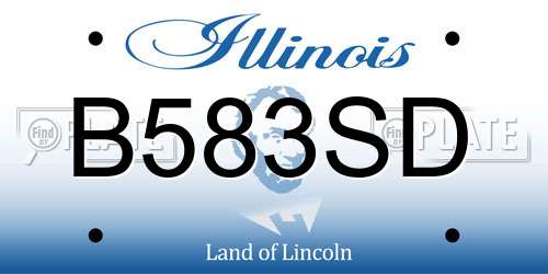 B583SD Illinois License Plate