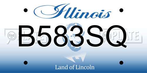 B583SQ Illinois License Plate