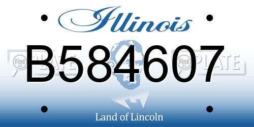 B584607 Illinois License Plate